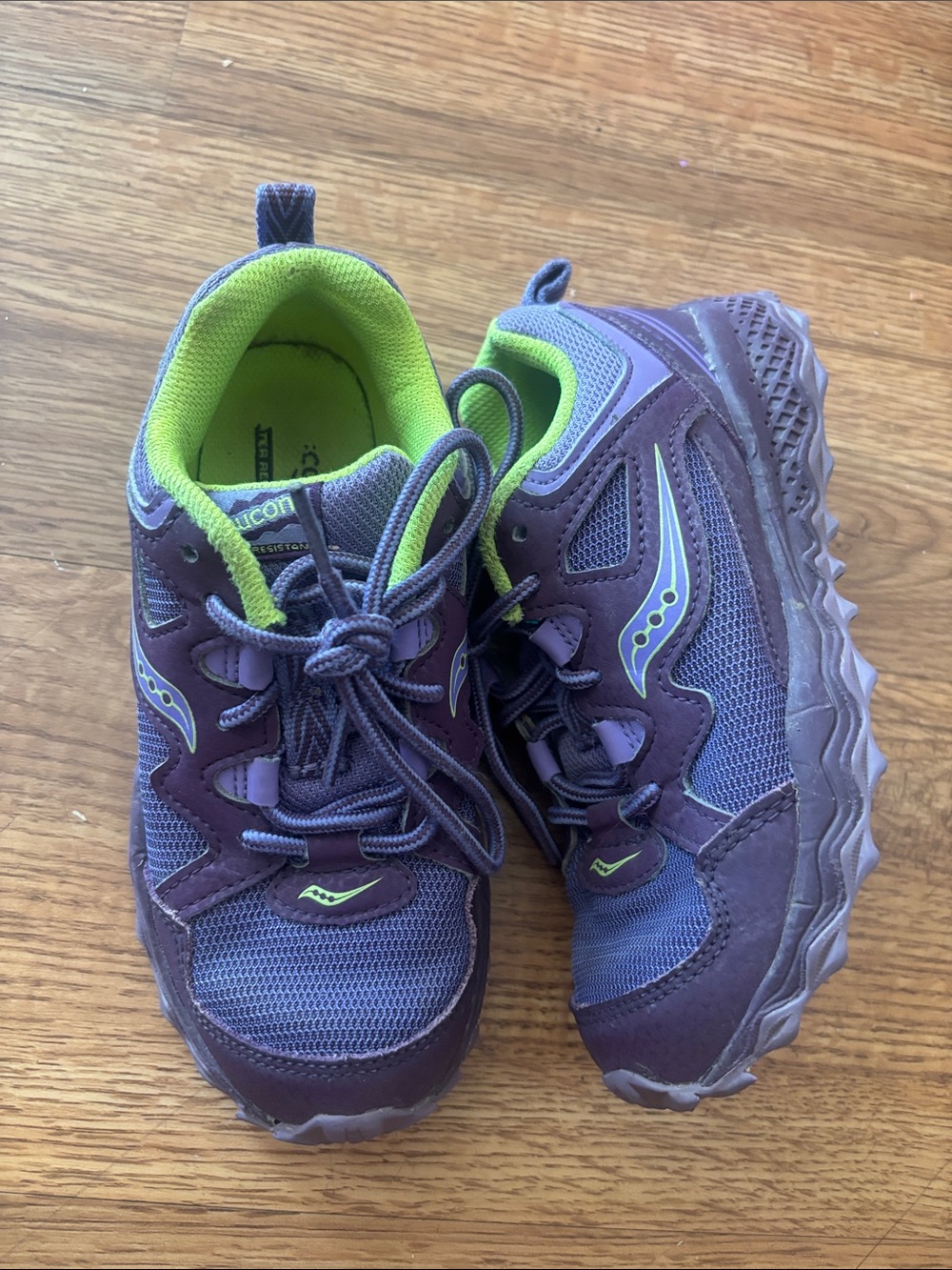 Saucony Kids Purple with Lime Accent Trail Sneakers